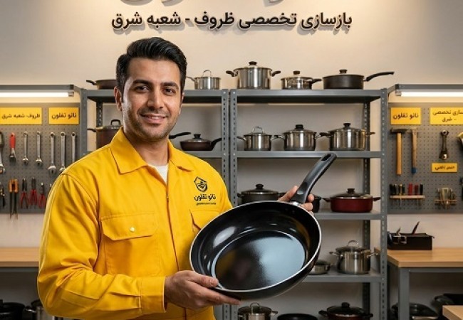 بازسازی ظروف تفلون شرق تهران | ترمیم ظروف تفلون، گرانیتی، مسی و چدنی در نانوتفلون