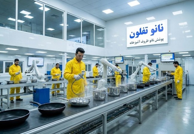 فرآیند اجرای پوشش نانو ظروف آشپزخانه در شرکت نانوتفلون