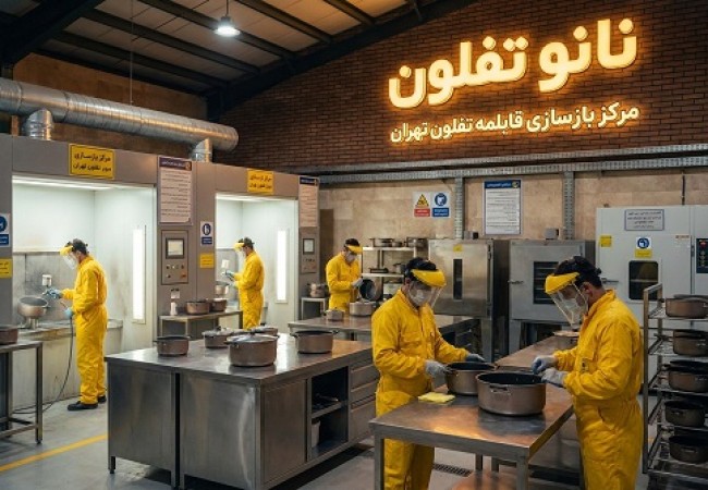 مرکز بازسازی قابلمه تفلون تهران و اجرای پوشش نانو ظروف در شرکت نانوتفلون