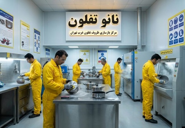 بازسازی ظروف تفلون غرب تهران و ترمیم قابلمه و ماهیتابه تفلون در شرکت نانوتفلون