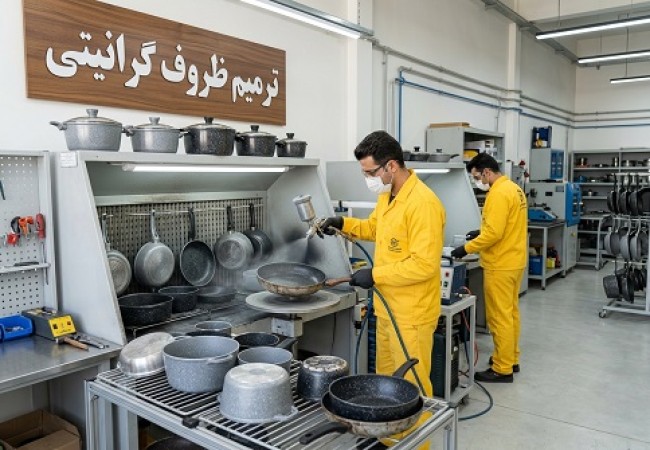 مرکز ترمیم ظروف گرانیتی و بازسازی قابلمه و تابه گرانیتی در شرکت نانوتفلون